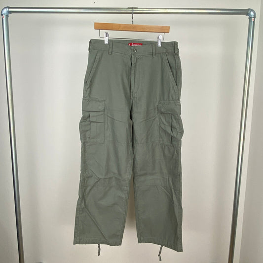 SUPREME カーゴパンツ メンズ L 緑系【中古】