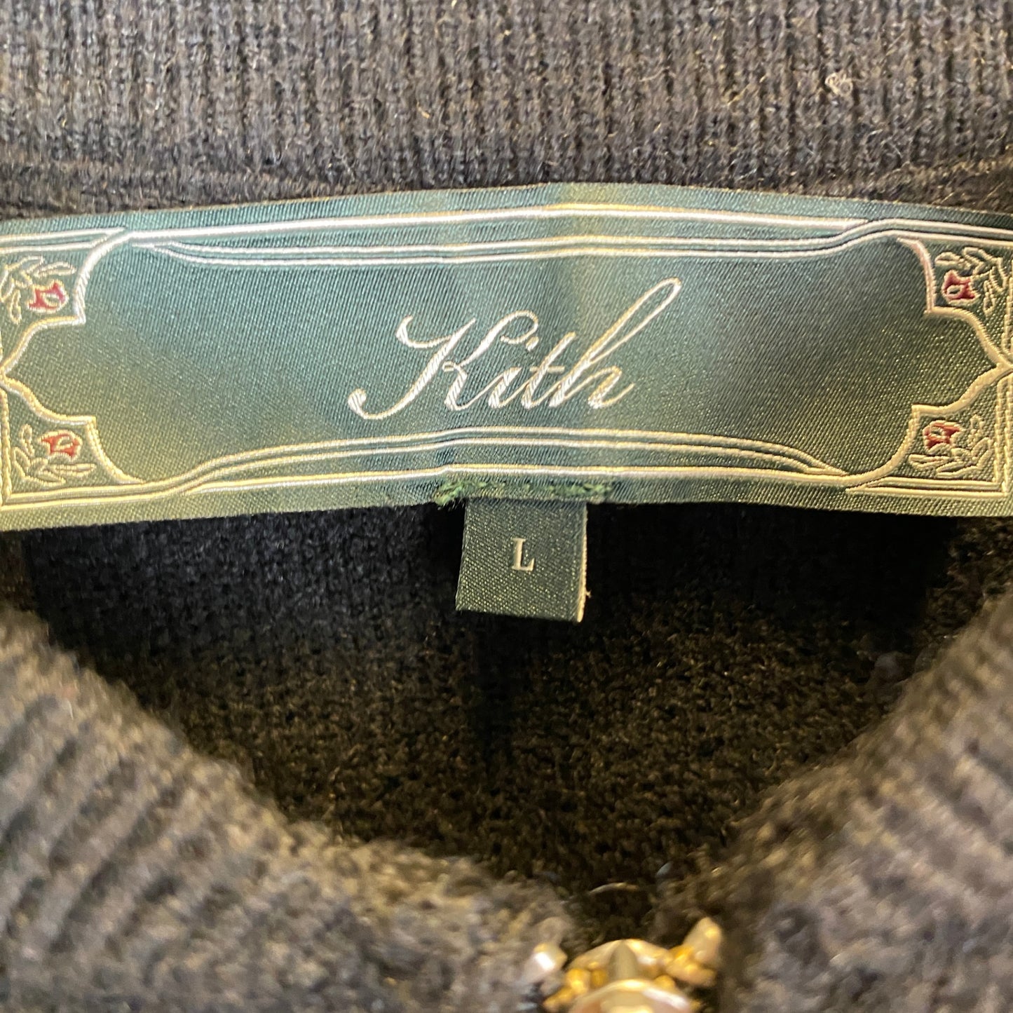 KITH ジップアップニット メンズ L 黒系【中古】