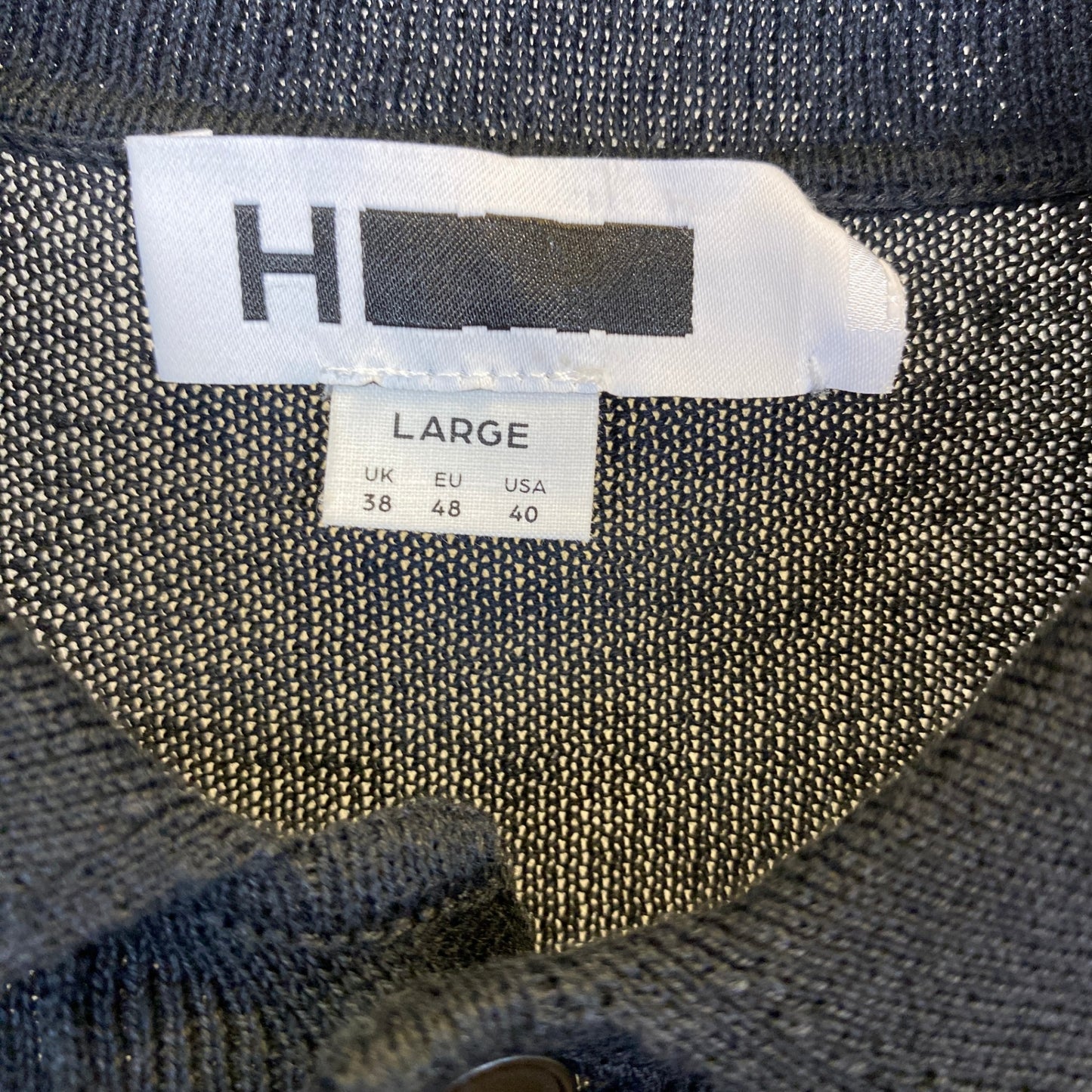 H BEAUTY ＆ YOUTH 半袖ニットポロ メンズ L 黒系【中古】