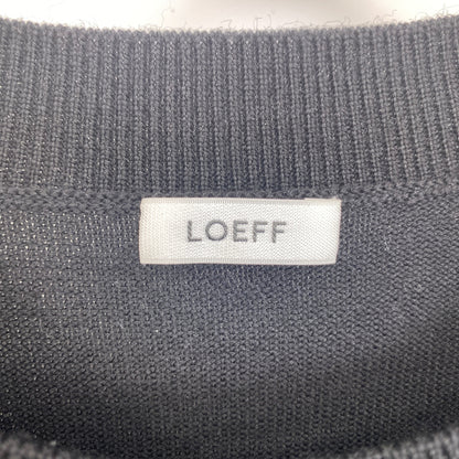 LOEFF ダメージクルーネックニット メンズ L 黒系【中古】
