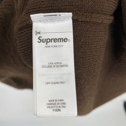 SUPREME Brushed Stripe Sweater メンズ L 茶系【中古】