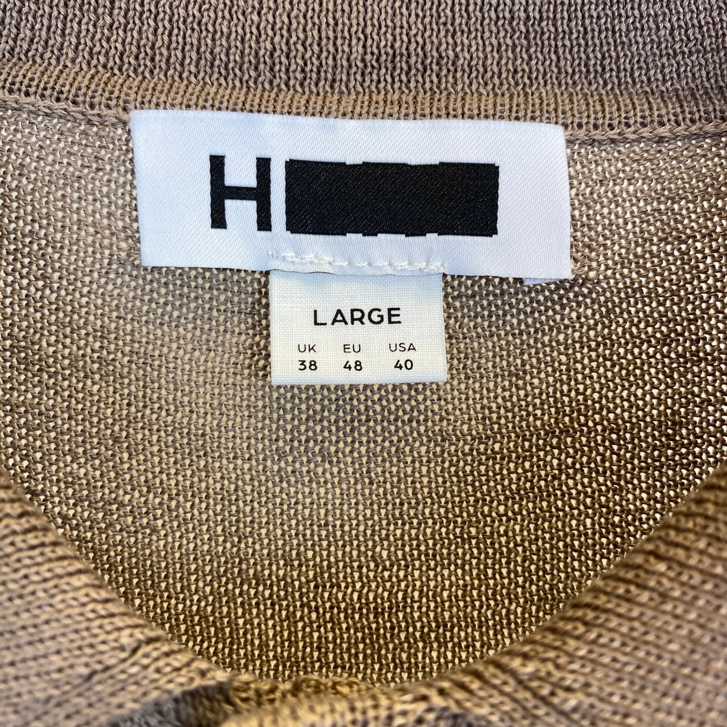 H BEAUTY ＆ YOUTH 半袖ニットポロ メンズ L ベージュ系【中古】