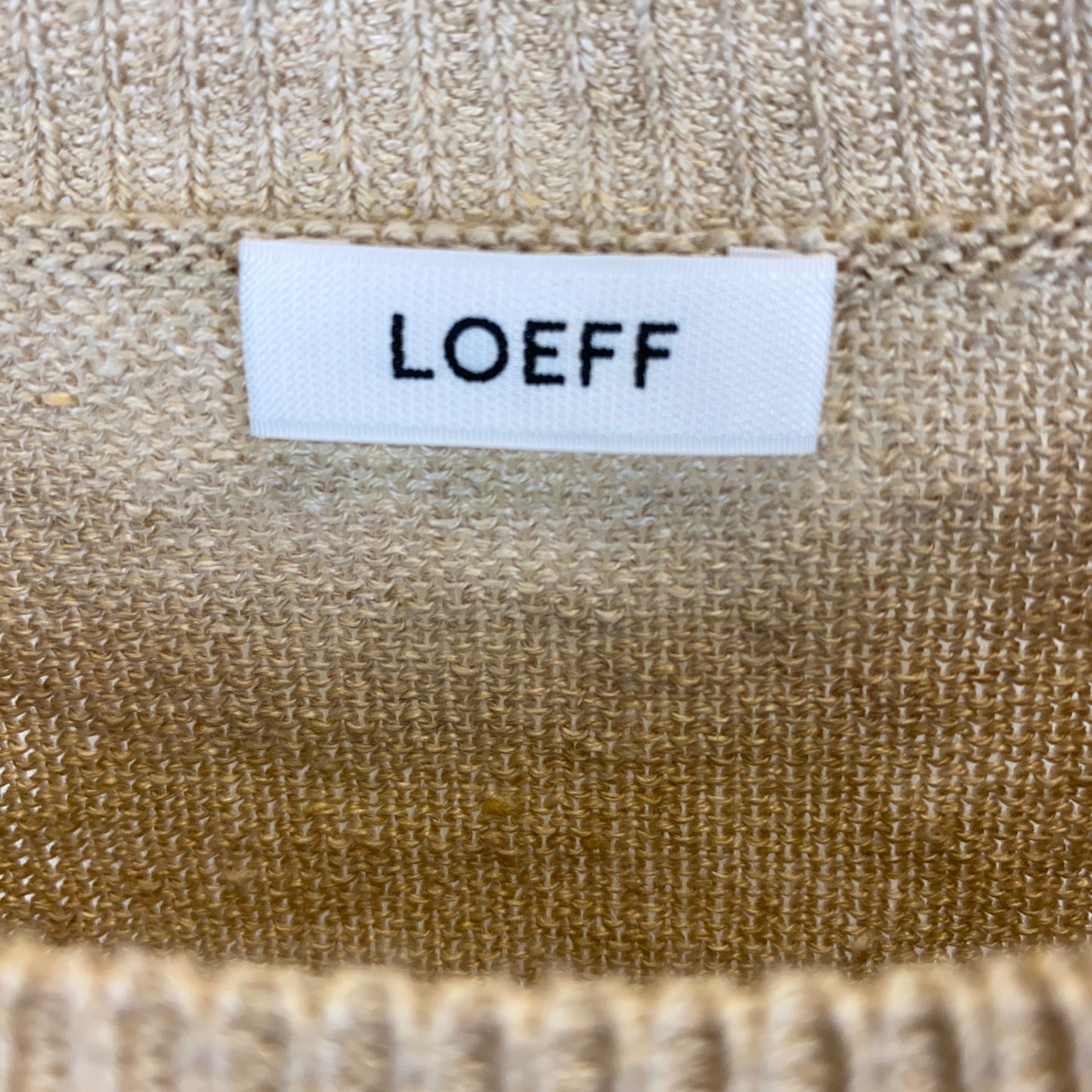 LOEFF ダメージクルーネックニット メンズ L ベージュ系【中古】